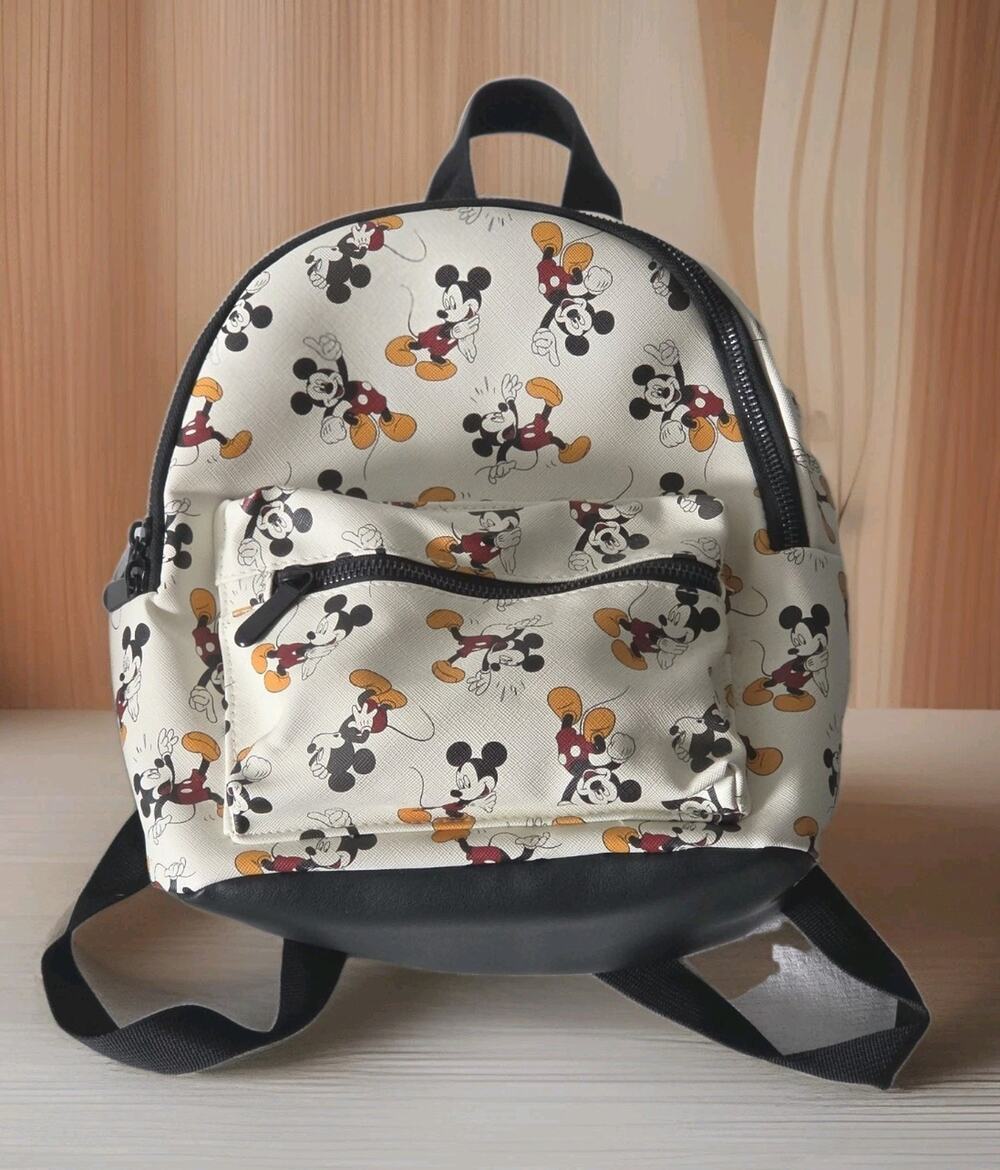 Disney Classic Animation Mickey Mouse Mini Backpack Bioworld Front Zip Pocket